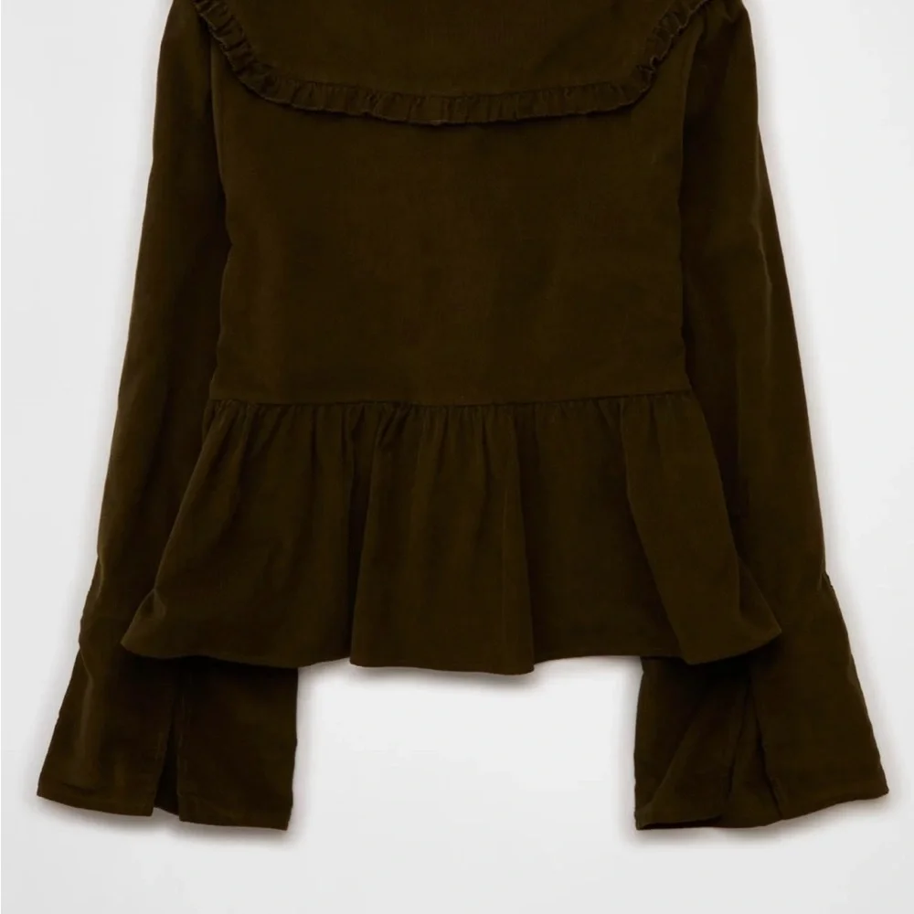 American Eagle Outfitters Dark Olive Blouse - Picture 5 of 5